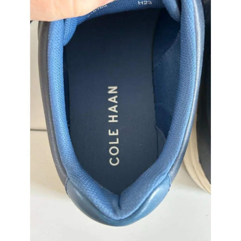 Cole Haan‎ Mens Navy Blue Leather Grand Crosscourt Traveler Sneaker Shoe Size 36